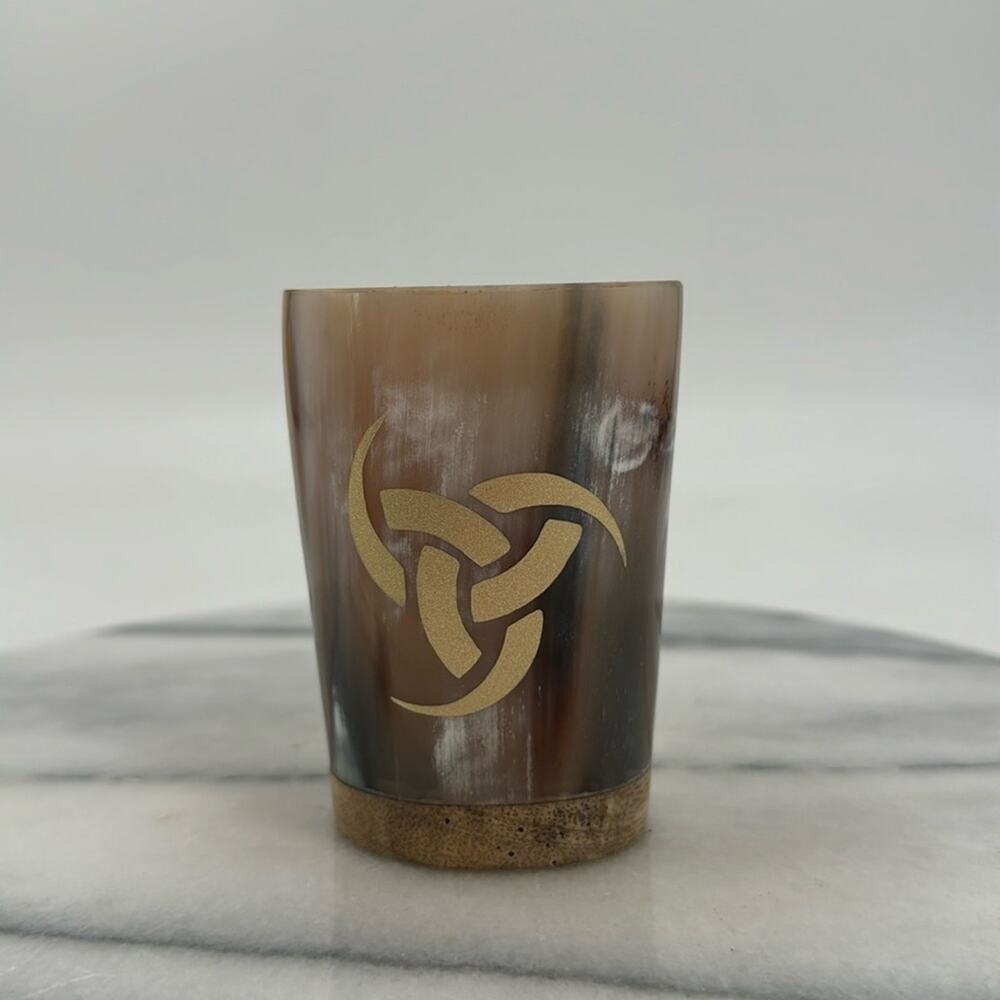 New! Handcrafted Viking horn of Odin/ Celtic trinity shot glass
